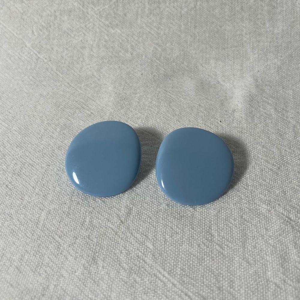 FREE IF BUNDLED Blue Earrings Classic Mod Style Posts OS EUC